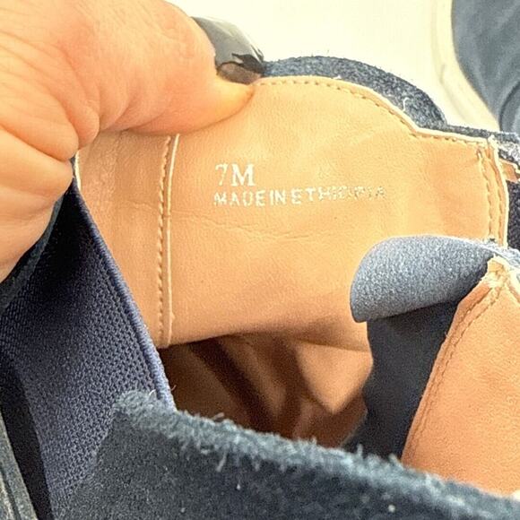 Paolo | Shoes | Linea Paolo Women Wynda Block Heel Pointy Toe Navy Suede Size 7 - Picture 5 of 6